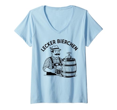 Damen LECKER Bierchen - BRAUHAUS Kellner X Schankkellner Schänker T-Shirt mit V-Ausschnitt Damen LECKER Bierchen - BRAUHAUS Kellner X Schankkellner Schänker T-Shirt mit V-Ausschnitt von LECKER BIERCHEN - OKTOBERFEST WIRT - O'zapft is