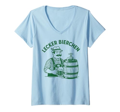 Damen LECKER Bierchen - BRAUHAUS Kellner X Schankkellner Schänker T-Shirt mit V-Ausschnitt Damen LECKER Bierchen - BRAUHAUS Kellner X Schankkellner Schänker T-Shirt mit V-Ausschnitt von LECKER BIERCHEN - OKTOBERFEST WIRT - O'zapft is