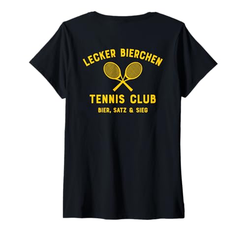 Damen LECKER Bierchen Tennis Club X Bier Satz & Sieg - Backprint T-Shirt mit V-Ausschnitt Damen LECKER Bierchen Tennis Club X Bier Satz & Sieg - Backprint T-Shirt mit V-Ausschnitt von LECKER BIERCHEN TENNIS CLUB - BIER SATZ & SIEG