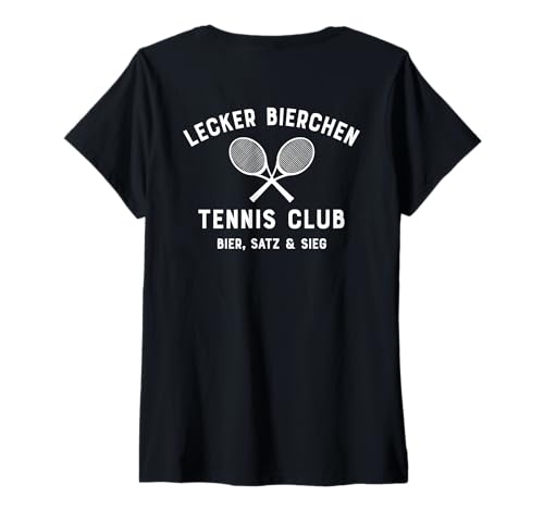 Damen LECKER Bierchen Tennis Club X Bier Satz & Sieg - Backprint T-Shirt mit V-Ausschnitt Damen LECKER Bierchen Tennis Club X Bier Satz & Sieg - Backprint T-Shirt mit V-Ausschnitt von LECKER BIERCHEN TENNIS CLUB - BIER SATZ & SIEG