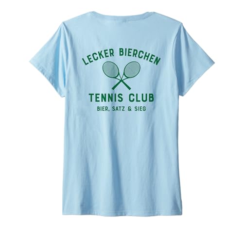 Damen LECKER Bierchen Tennis Club X Bier Satz & Sieg - Backprint T-Shirt mit V-Ausschnitt Damen LECKER Bierchen Tennis Club X Bier Satz & Sieg - Backprint T-Shirt mit V-Ausschnitt von LECKER BIERCHEN TENNIS CLUB - BIER SATZ & SIEG