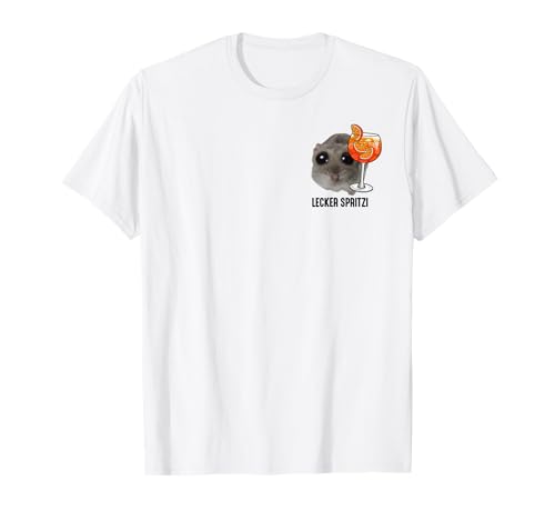 LECKER SPRITZI X Sad Hamster Meme Boy Hallöchen Aperölchen T-Shirt von LECKER SPRITZI. Sad Hamster Meme Aperölchen Spritz