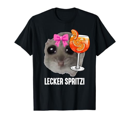 LECKER SPRITZI X Sad Hamster Meme Girl Hallöchen Aperölchen T-Shirt von LECKER SPRITZI. Sad Hamster Meme Aperölchen Spritz