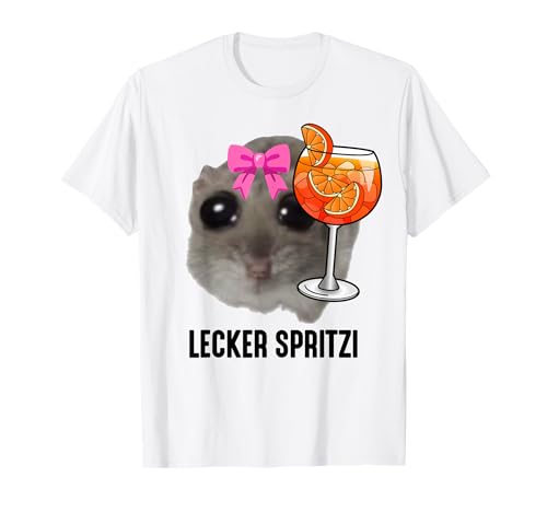 LECKER SPRITZI X Sad Hamster Meme Girl Hallöchen Aperölchen T-Shirt von LECKER SPRITZI. Sad Hamster Meme Aperölchen Spritz