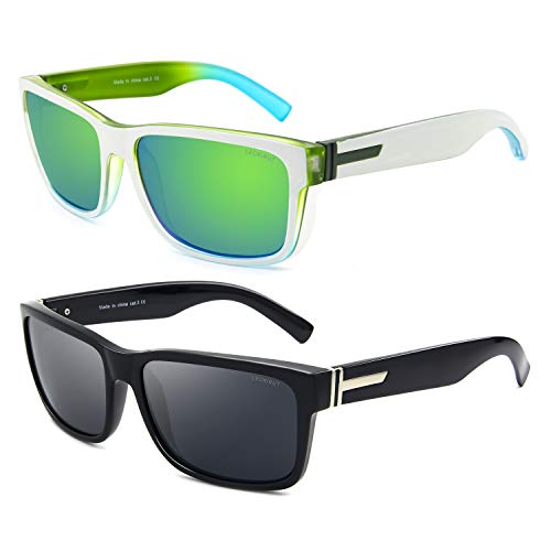 LECKIRUT Sonnenbrille Herren Damen Polarisiert Verspiegelt Groß Retro Vintage UV400 Brille Grün Linse Weiß Grün Rahmen & Grau Linse Schwarz Silber Rahmen LECKIRUT Sonnenbrille Herren Damen Polarisiert Verspiegelt Groß Retro Vintage UV400 Brille Grün Linse Weiß Grün Rahmen & Grau Linse Schwarz Silber Rahmen von LECKIRUT
