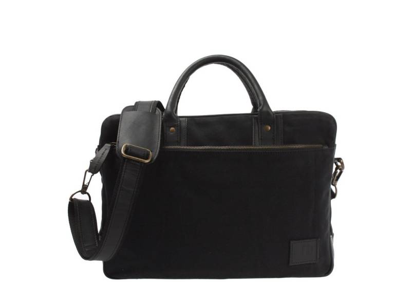 LECONI Aktentasche Handgepäck Trolleytasche DIN A4 Arbeitstasche Canvas Leder LE3066, Trolleyhalterung - mehrere Außenfächer - 41x30x16 cm von LECONI