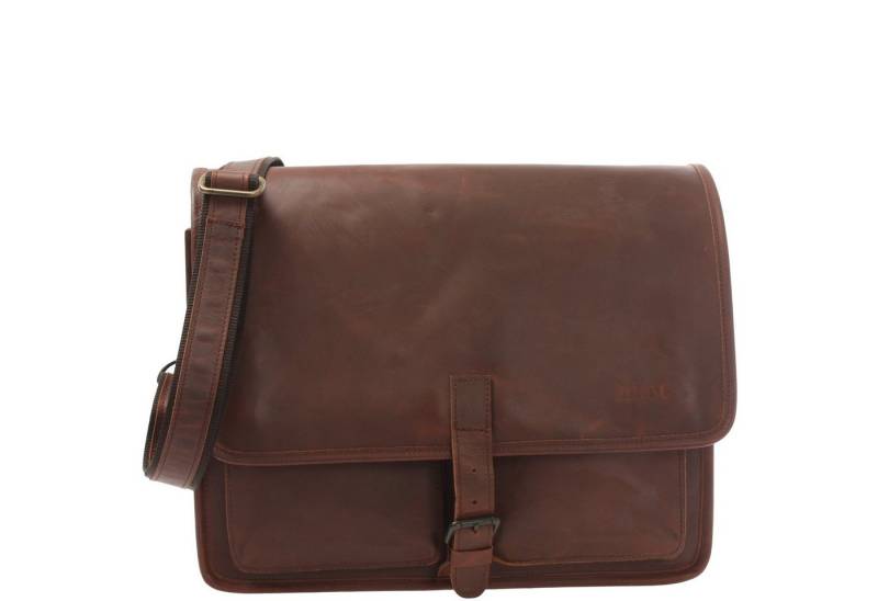 LECONI Aktentasche große Businesstasche DIN A4 Collegetasche Damen + Herren Leder LE3014, echtes Rindsleder - viele Fächer & Platz - 40x30x15cm von LECONI