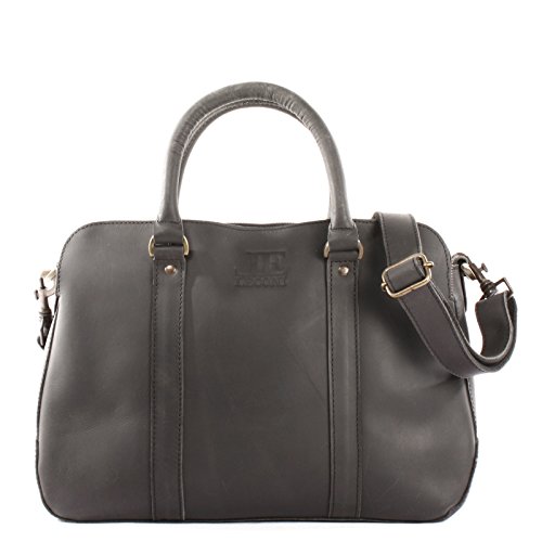 LECONI Damen Schultertasche DIN A4 Henkeltasche Umhängetasche Damentasche Aktentasche Businesstasche Leder 38x26x11cm schwarz LE3065 von LECONI