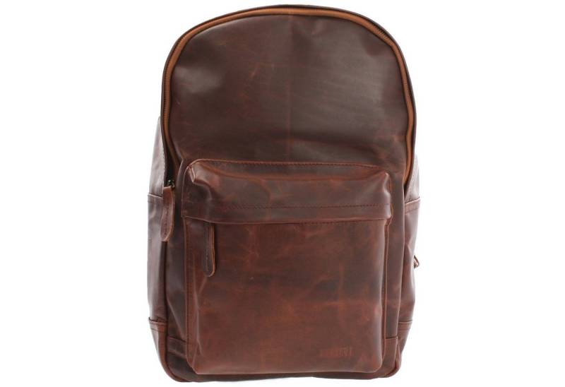 LECONI Freizeitrucksack Rucksack Lederrucksack DIN A4 Damen Herren Echt Leder LE1009, Gewachstes Rindsleder - Rückfach mit Zipper - 30×40×12 cm von LECONI