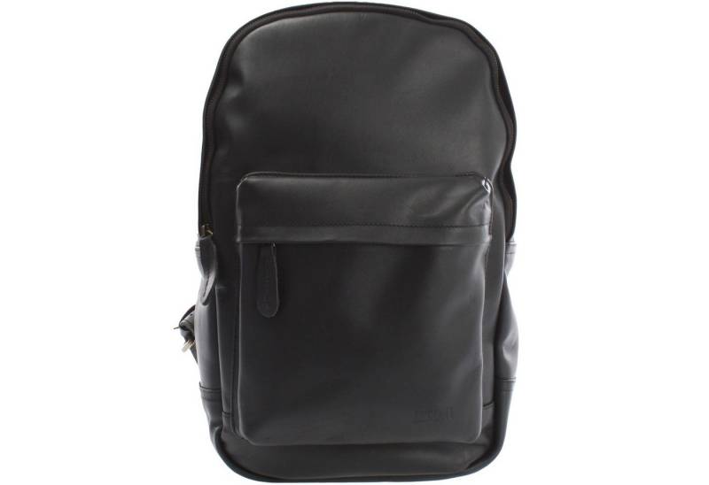 LECONI Freizeitrucksack Rucksack Lederrucksack DIN A4 Damen Herren Echt Leder LE1009, Gewachstes Rindsleder - Rückfach mit Zipper - 30×40×12 cm von LECONI