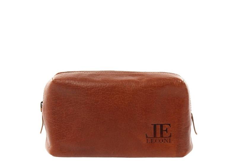 LECONI Kosmetiktasche Utensilientasche Schminktasche Stiftemappe Damen Herren Leder LE9018 von LECONI