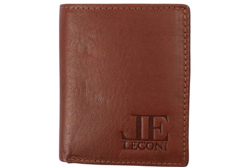 LECONI Mini Geldbörse kleines Portmonee für Damen Herren Mini Portemonnaie RFID Leder LE9035, 6 Kartensteckfächer + Geldscheinfach, Münzfach, 8,5x10,5x1,5cm von LECONI
