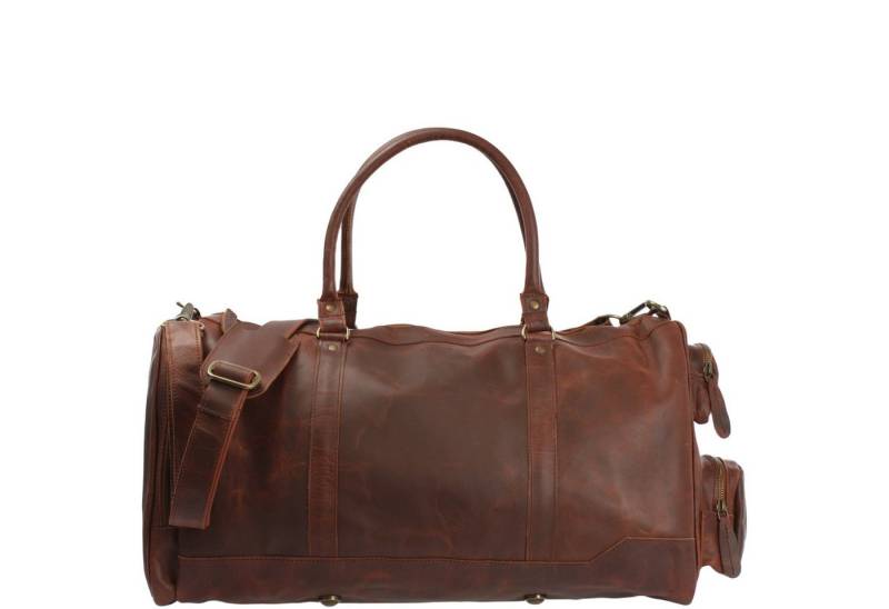 LECONI Reisetasche Weekender Sporttasche Damen Herren Handgepäck Leder LE2017, geteiltes Hauptfach - Seitentaschen mit Reißverschluss - 55x30x27 cm von LECONI