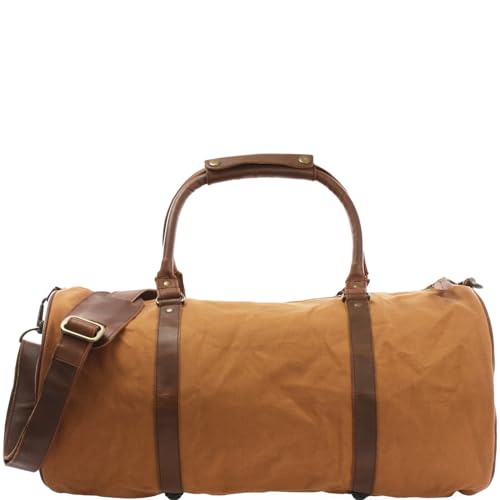 LECONI Reisetasche für Damen & Herren Ledertasche Weekender groß Sporttasche Männer + Frauen Handgepäck Sporttasche echtes, Cognac / Braun, L von LECONI