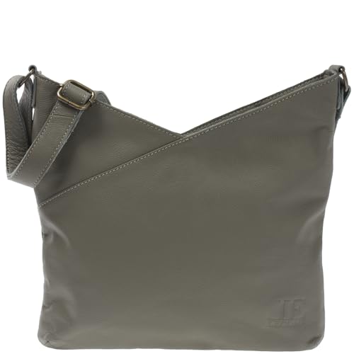LECONI Schultertasche Damentasche Natur weiche Ledertasche Umhängetasche Handtasche Damen Leder 32x29x3cm oliv LE0065-sof von LECONI
