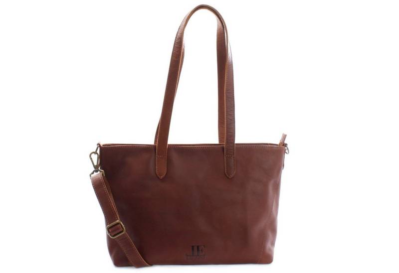 LECONI Schultertasche Handtasche Damentasche DIN A4 Arbeitstasche Leder braun LE0071, Leder – gepolstertes Laptopfach – Größe 40 × 27 × 13 cm von LECONI