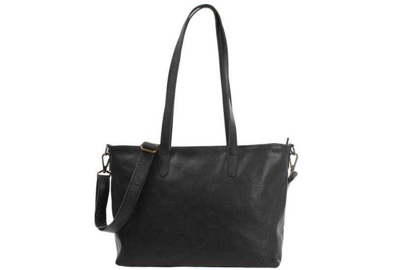 LECONI Schultertasche Handtasche Damentasche DIN A4 Arbeitstasche Leder braun LE0071, Leder – gepolstertes Laptopfach – Größe 40 × 27 × 13 cm von LECONI