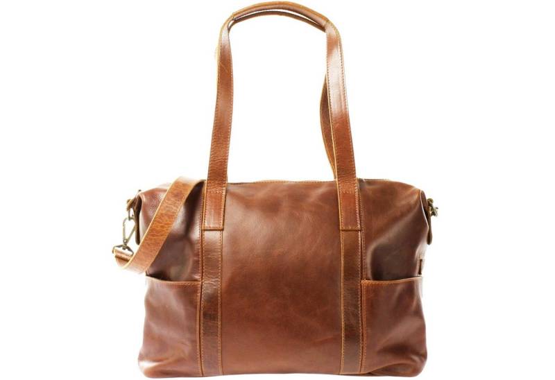 LECONI Schultertasche Shopper große Henkeltasche Damen DIN A4 Handtasche Leder LE0061, geräumig - Henkel & langer Riemen - 37×28×15 cm von LECONI