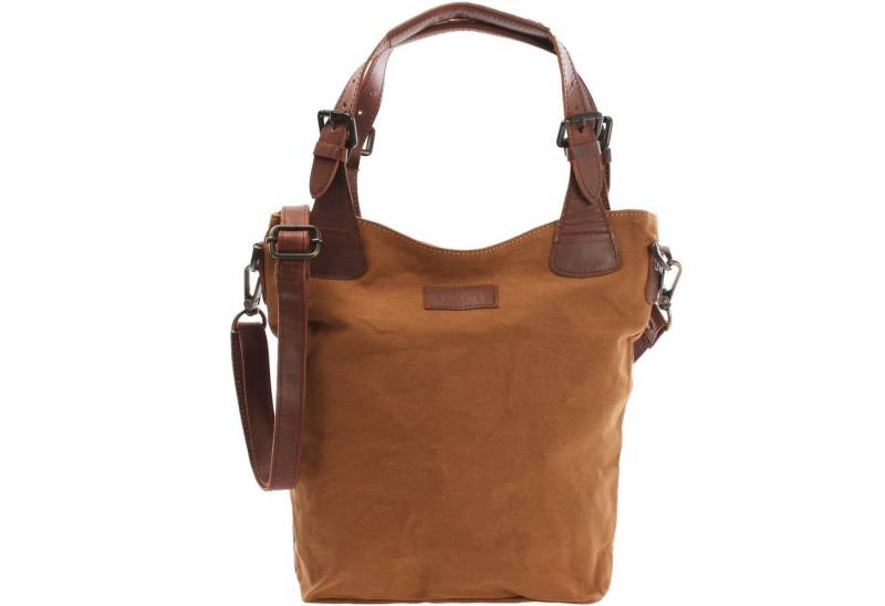 LECONI Schultertasche Umhängetasche Henkeltasche Shopper Damen-Tasche Canvas Leder LE0054, geflochtene Henkel - verstellbarer Tragegurt - Größe 34x35x10cm von LECONI