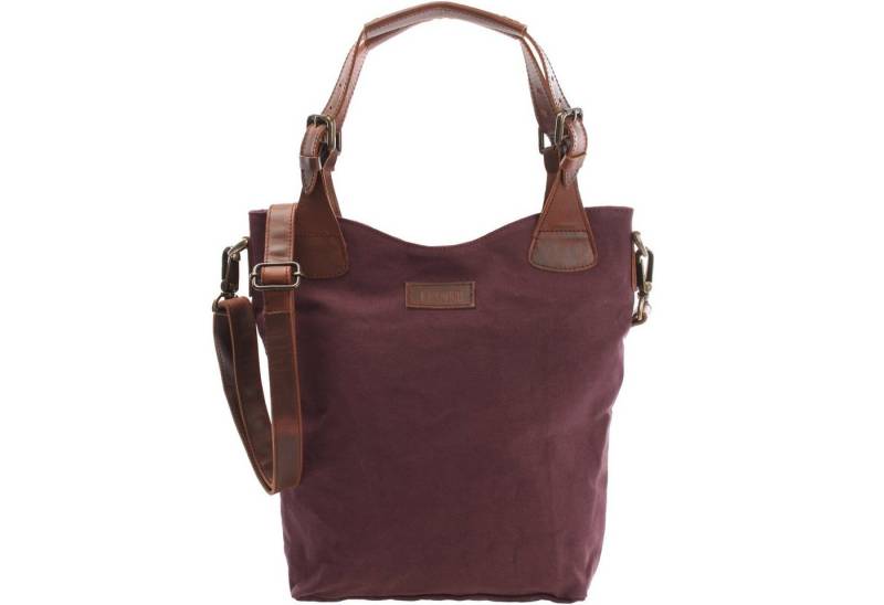 LECONI Schultertasche Umhängetasche Henkeltasche Shopper Damen-Tasche Canvas Leder LE0054, geflochtene Henkel - verstellbarer Tragegurt - Größe 34x35x10cm von LECONI