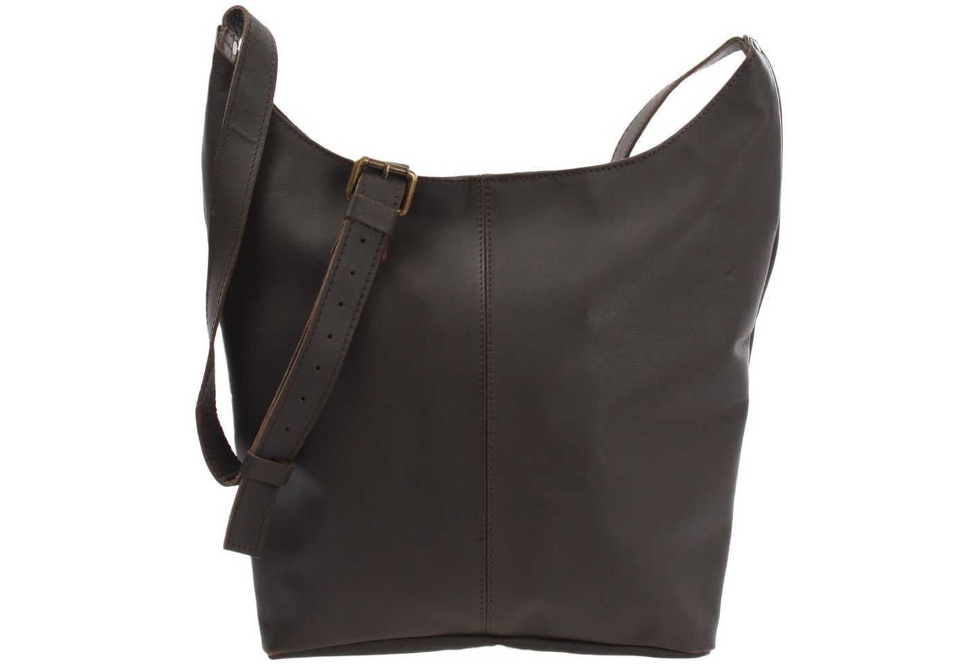 LECONI Schultertasche große Umhängetasche Beuteltasche Damentasche Shopper Echt Leder LE0055, Echtleder – Reißverschlussfach innen & außen – 34×34×11 cm von LECONI