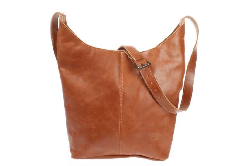 LECONI Schultertasche große Umhängetasche Beuteltasche Damentasche Shopper Echt Leder LE0055, Echtleder – Reißverschlussfach innen & außen – 34×34×11 cm von LECONI