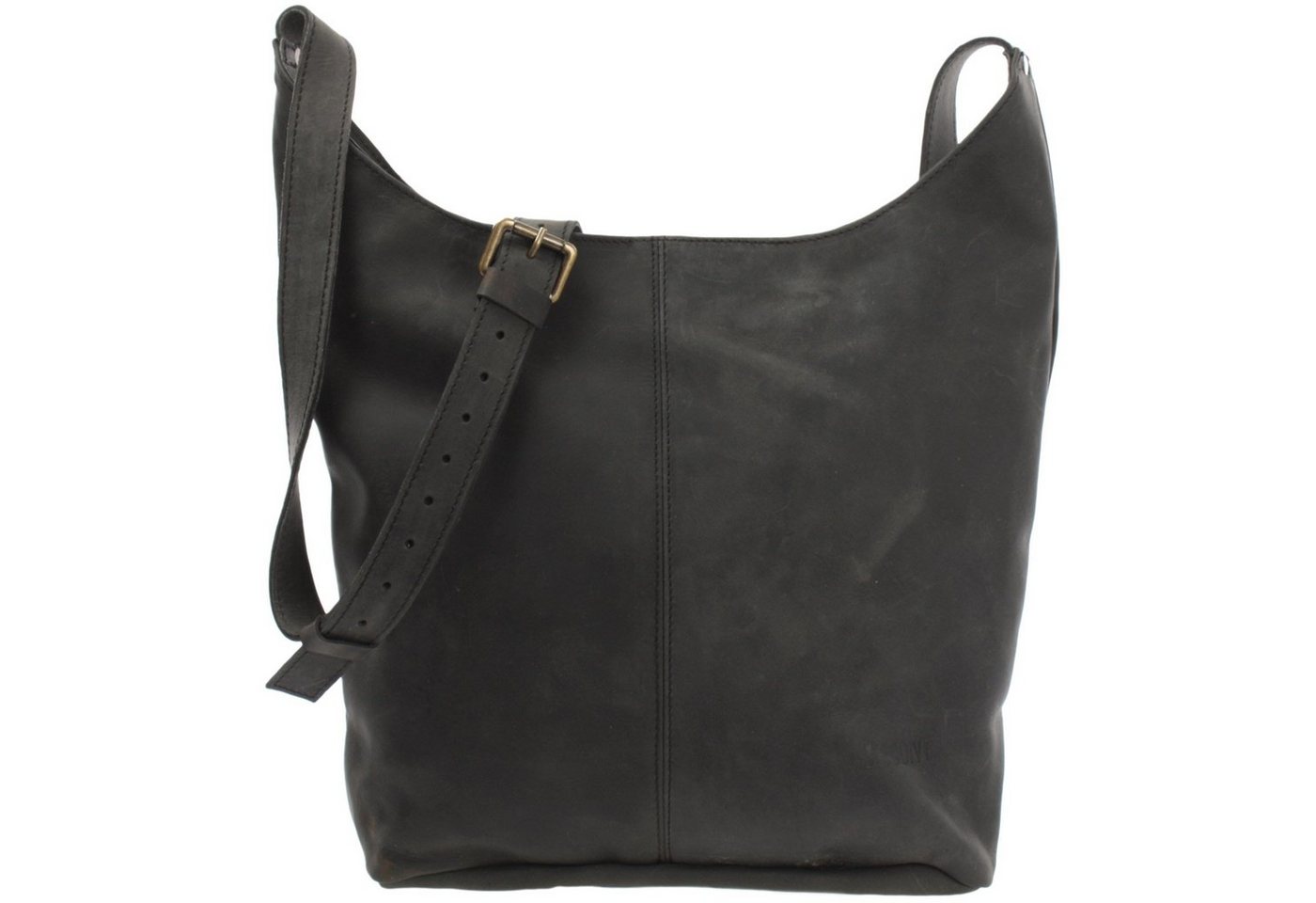 LECONI Schultertasche große Umhängetasche Beuteltasche Damentasche Shopper Echt Leder LE0055, Echtleder – Reißverschlussfach innen & außen – 34×34×11 cm von LECONI