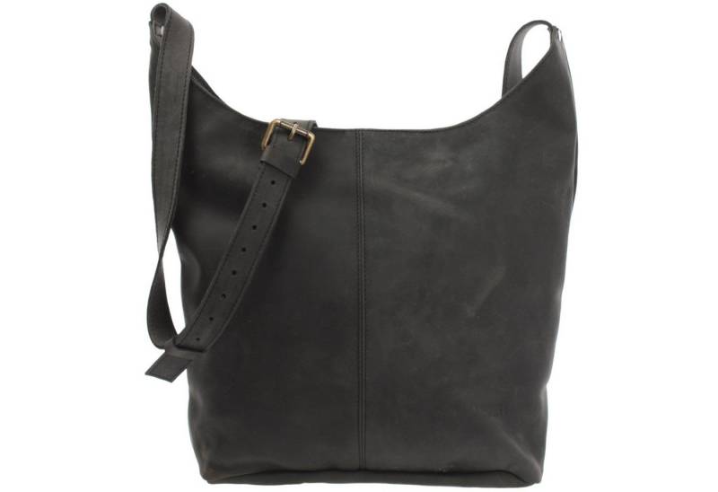 LECONI Schultertasche große Umhängetasche Beuteltasche Damentasche Shopper Echt Leder LE0055, Echtleder – Reißverschlussfach innen & außen – 34×34×11 cm von LECONI