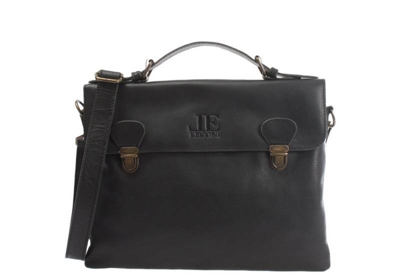 LECONI Schultertasche kleine Umhängetasche Crossbody Bag Damen Herren Echt Leder LE3079, Magnetverschluss & Retro-Schnallen – 32×26×5 cm von LECONI