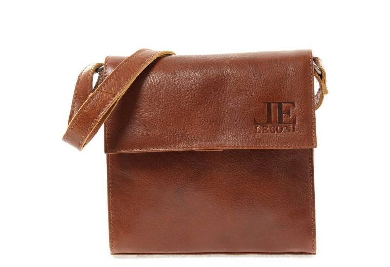 LECONI Schultertasche kleine Umhängetasche Mini Damentasche Handtasche echt Leder LE3082, Überschlag mit Magnetverschluss – kompaktes Format – 20 × 20 × 6 cm von LECONI