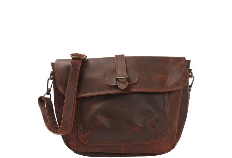 LECONI Umhängetasche Damen Schultertasche Damentasche Handtasche Echt Leder LE3053, Reißverschluss – verstellbarer Schulterriemen – 37×26×10 cm von LECONI