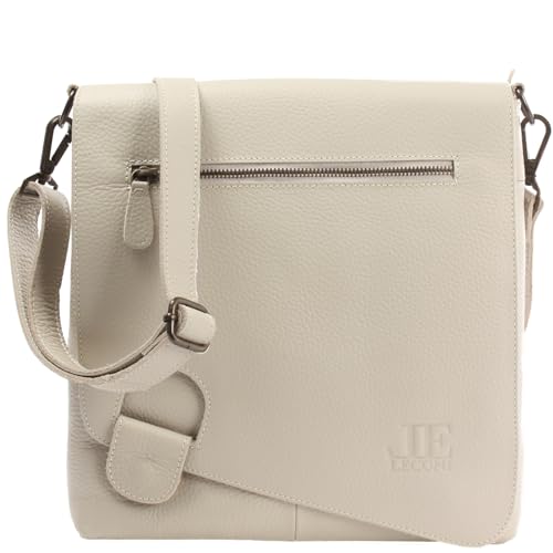 LECONI Umhängetasche Damen-Tasche Crossbag Leder Natur Schultertasche Vintage-Look Ledertasche Frauen + Herren Handtasche aus Echt-Leder 29x29x6cm beige LE3073-sof von LECONI