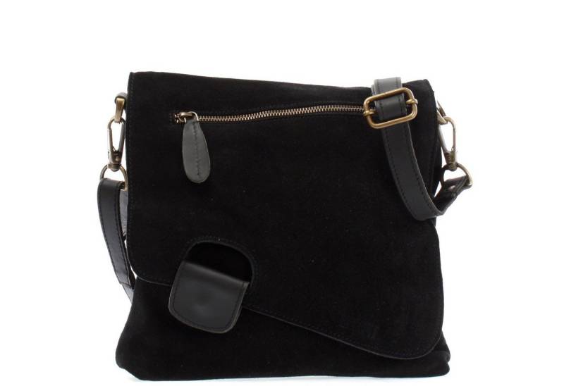 LECONI Umhängetasche Handtasche Ledertasche Damen Schultertasche Echt Wild-Leder LE3027, Überschlag mit Magnetverschluss – viele Fächer – 29 × 29 × 6 cm von LECONI
