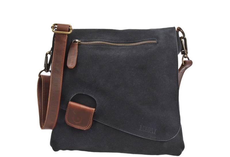 LECONI Umhängetasche Handtasche Ledertasche Damen Schultertasche Echt Wild-Leder LE3027, Überschlag mit Magnetverschluss – viele Fächer – 29 × 29 × 6 cm von LECONI