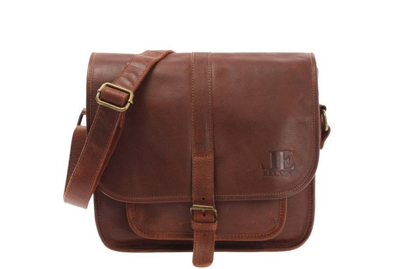 LECONI Umhängetasche Handtasche Schultertasche Damen Herren Freizeittasche Leder LE3085, Hauptfach mit Schnalle – viele Innen- & Außenfächer – 28 × 26 × 10 cm von LECONI