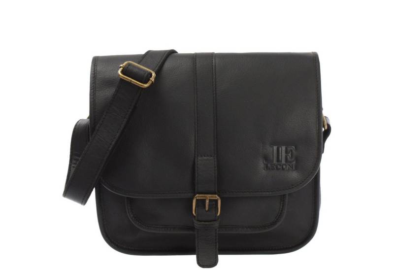 LECONI Umhängetasche Handtasche Schultertasche Damen Herren Freizeittasche Leder LE3085, Hauptfach mit Schnalle – viele Innen- & Außenfächer – 28 × 26 × 10 cm von LECONI