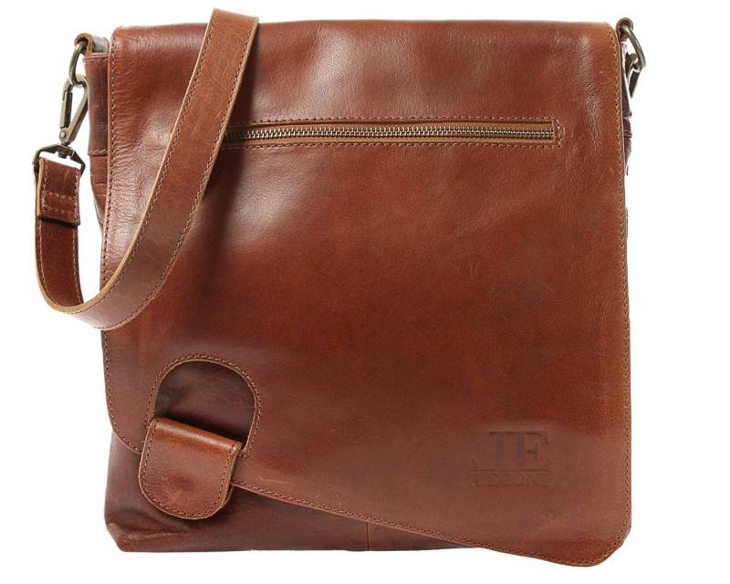 LECONI Umhängetasche Ledertasche Damen Handtasche Schultertasche Echt Leder LE3073, Auffälliger Überschlag - Fächer innen & außen - 29x29x6 cm von LECONI
