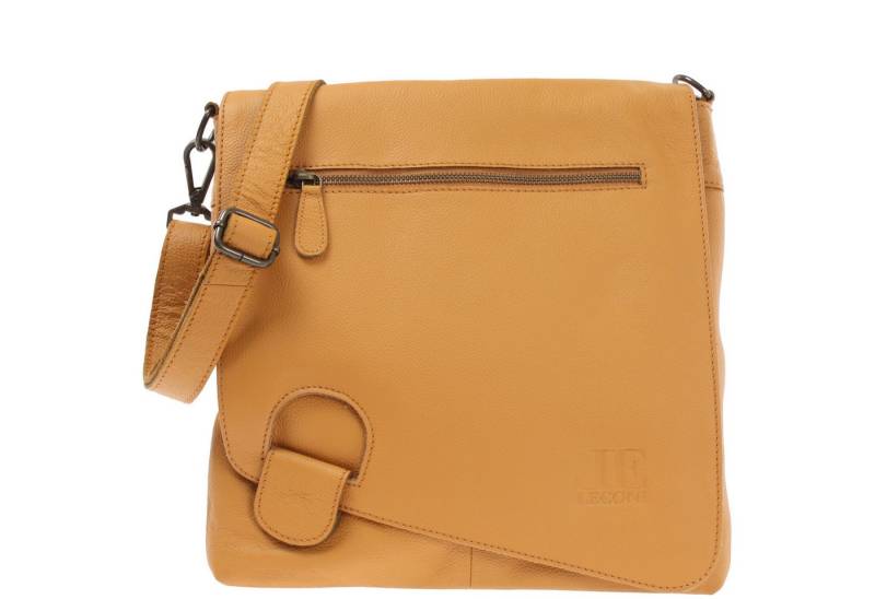 LECONI Umhängetasche Ledertasche Damen Handtasche Schultertasche Echt Leder LE3073, Auffälliger Überschlag - Fächer innen & außen - 29x29x6 cm von LECONI