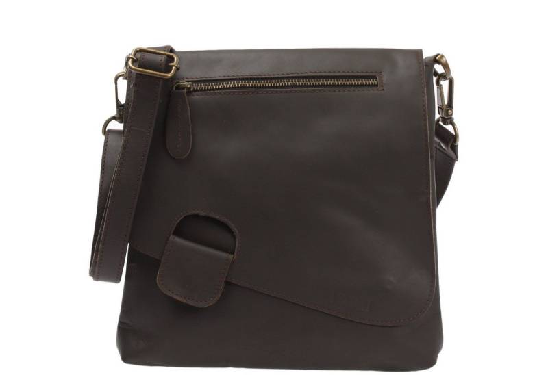 LECONI Umhängetasche Ledertasche Schultertasche Damen Handtasche echt Leder LE3027, Überschlag mit Magnetverschluss – viele Fächer – 29 × 29 × 6 cm von LECONI