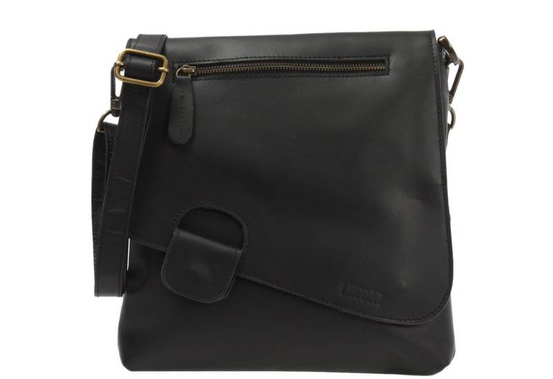 LECONI Umhängetasche Ledertasche Schultertasche Damen Handtasche echt Leder LE3027, Überschlag + Reißverschluss – viele Fächer – 29 × 29 × 6 cm von LECONI