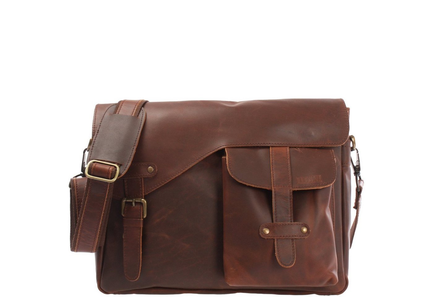 LECONI Umhängetasche Messenger Bag Collegetasche DIN A4 Kuriertasche Leder LE3032 von LECONI