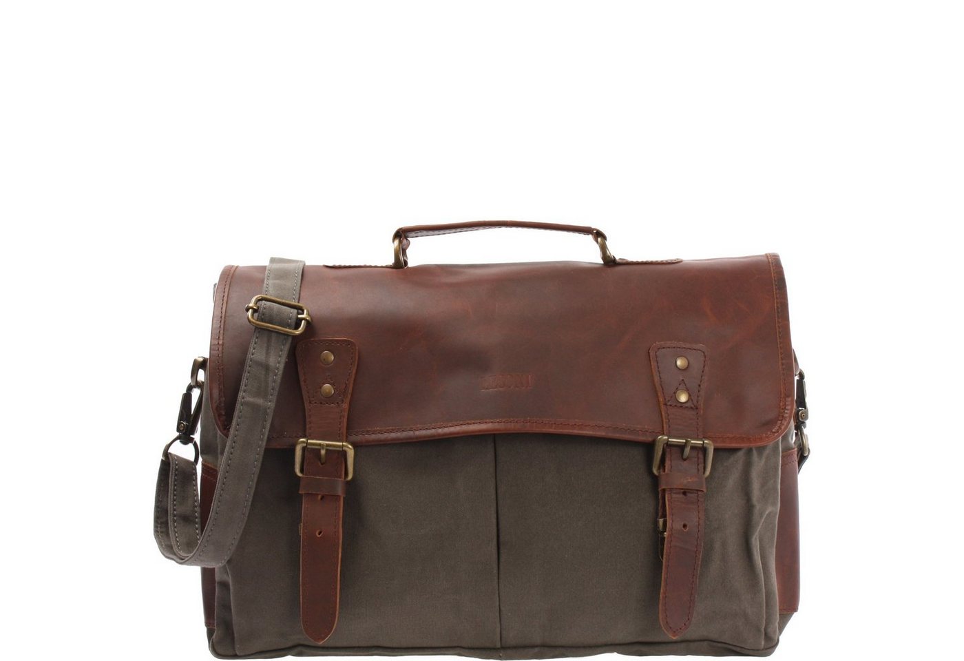 LECONI Umhängetasche Messenger Bag Damen Herren Din A4 Kuriertasche Leder Canvas LE3018 von LECONI