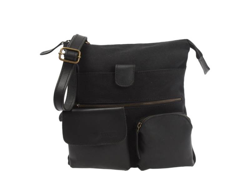 LECONI Umhängetasche Schultertasche Freizeit Crossbody Damen Herren Leder + Canvas LE3011 von LECONI