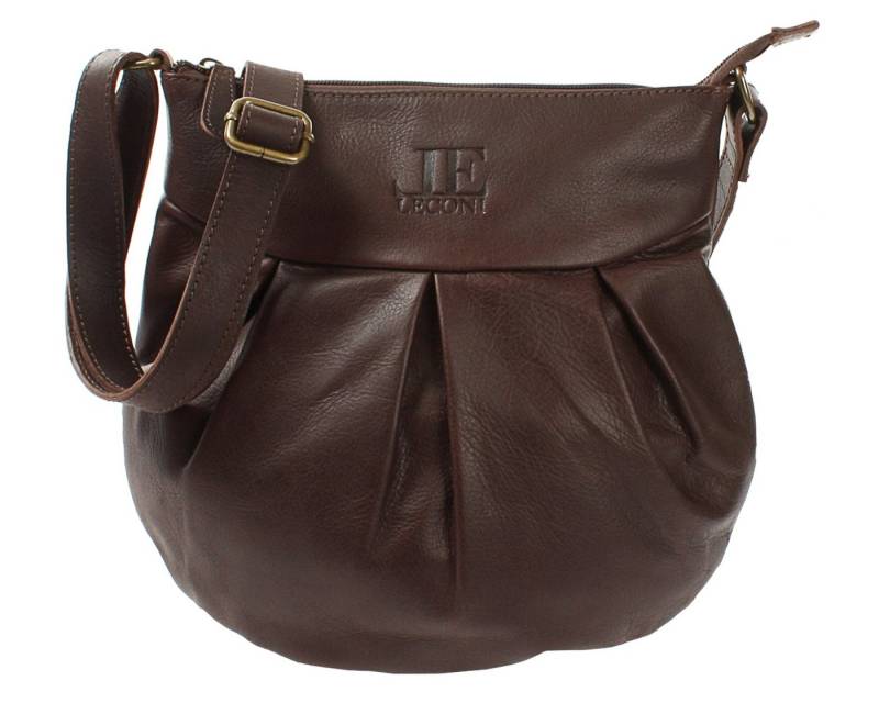 LECONI Umhängetasche kleine Damentasche Ledertasche Handtasche Damen Leder zeitlos LE0070, Echtes Büffelleder – schlanker Schnitt – 29×30×3 cm von LECONI