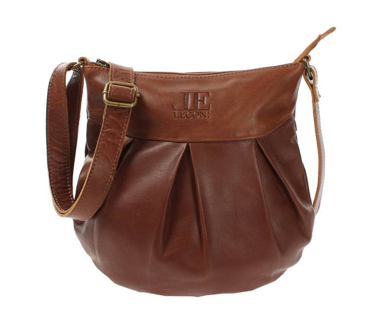 LECONI Umhängetasche kleine Damentasche Ledertasche Handtasche Damen Leder zeitlos LE0070, Echtes Büffelleder – schlanker Schnitt – 29×30×3 cm von LECONI