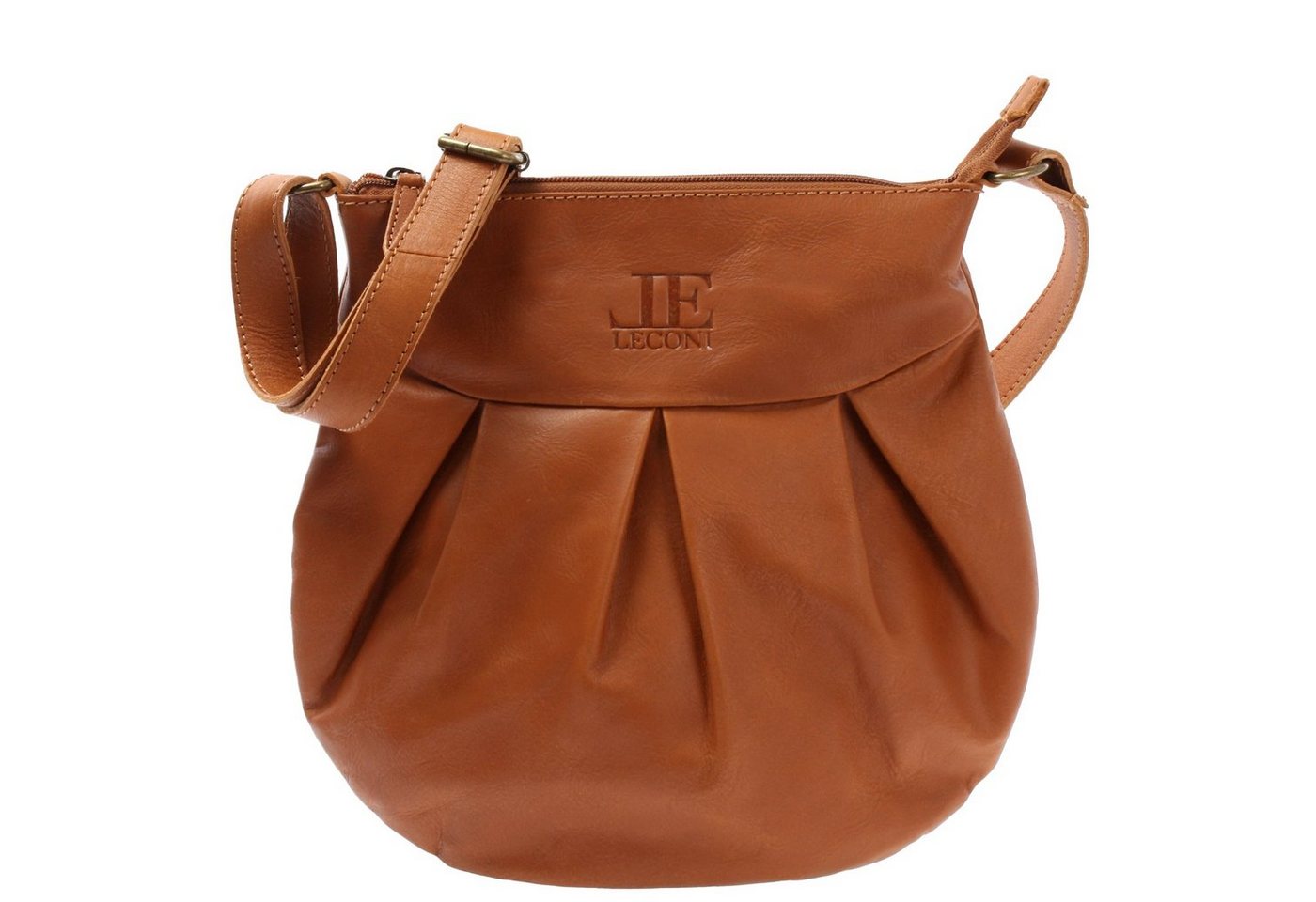 LECONI Umhängetasche kleine Damentasche Ledertasche Handtasche Damen Leder zeitlos LE0070, Echtes Büffelleder – schlanker Schnitt – 29×30×3 cm von LECONI