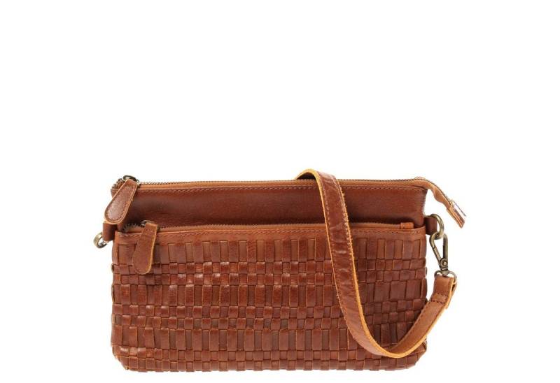 LECONI Umhängetasche kleine Schultertasche Abendtasche Damentasche Clutch echt Leder LE3081, geflochtenes Leder - Clutch & Crossbody tragbar - 27×17×4 cm von LECONI