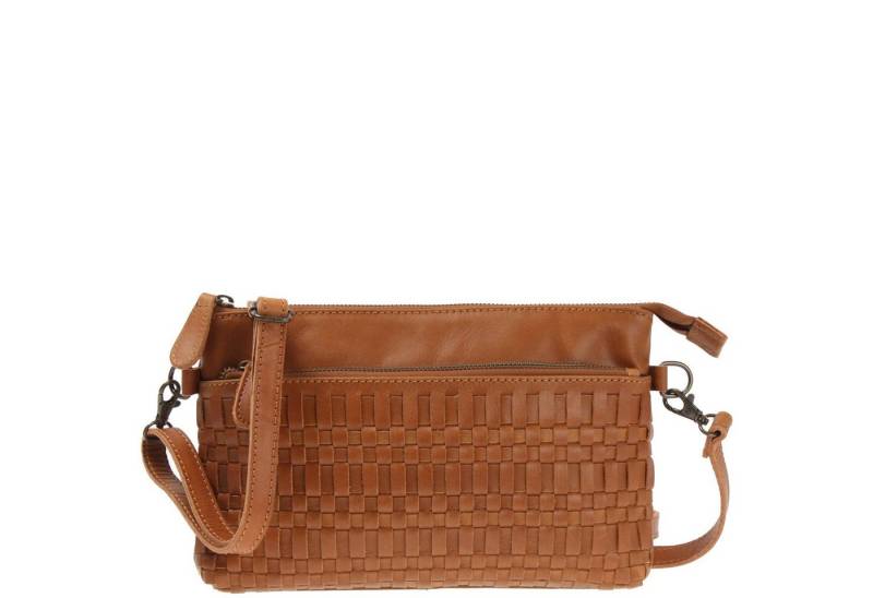 LECONI Umhängetasche kleine Schultertasche Abendtasche Damentasche Clutch echt Leder LE3081, geflochtenes Leder - Clutch & Crossbody tragbar - 27×17×4 cm von LECONI