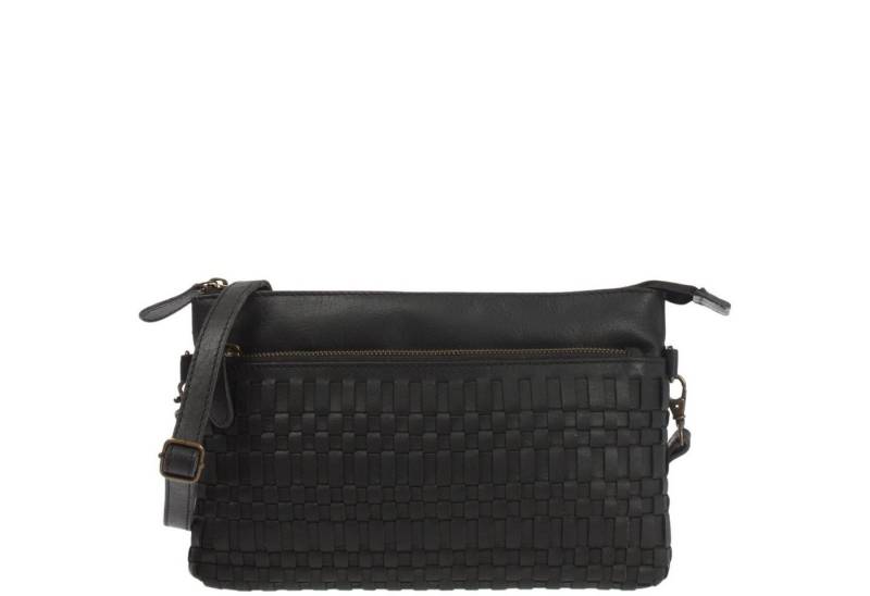 LECONI Umhängetasche kleine Schultertasche Abendtasche Damentasche Clutch echt Leder LE3081, geflochtenes Leder - Clutch & Crossbody tragbar - 27×17×4 cm von LECONI