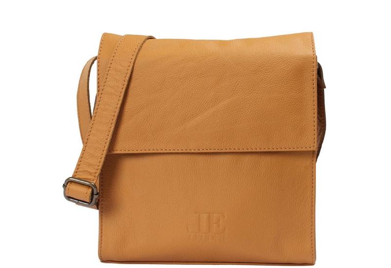 LECONI Umhängetasche kompakte Schultertasche Damentasche Handtasche Frauen Echtleder LE3089, Überschlag mit Magnetverschluss – Innen- & Steckfach – 23 × 23 × 7 cm von LECONI